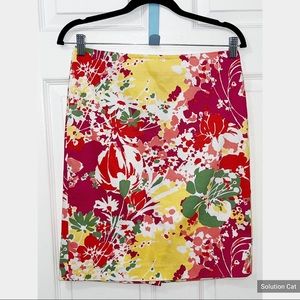 Talbots bright floral pencil skirt Size 6 Petite